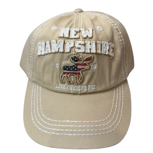 New Hampshire Moose Flag Hat- Tan